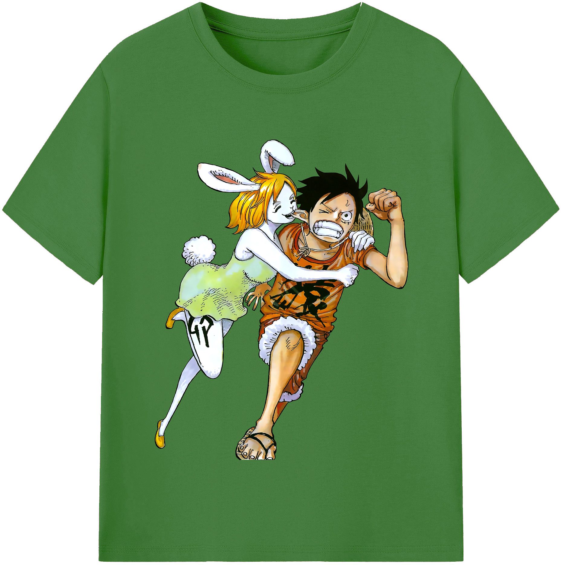 ワンピース モンキー・D・ルフィ ONE PIECE Monkey D. Luffy レディースカジュアルプリントTシャツ（綿100％）